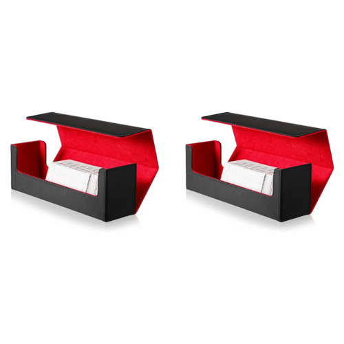 Scatola da scrivania per 400 carte da gioco (Nero+Rosso)