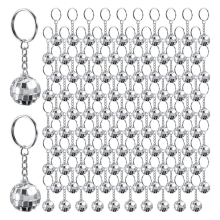 96 Mini-Diskokugel-Schlüsselanhänger, Discokugel-Gastgeschenke, Disco-Schlüsselanhänger