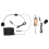 Set di microfoni wireless con cuffie, microfoni lavalier, microfoni da bavero e microfoni da cintura. 4