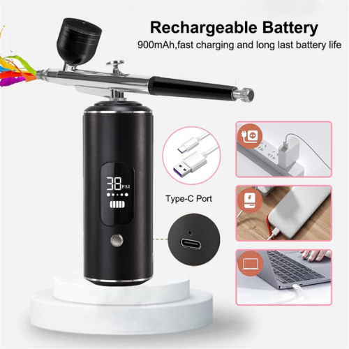 Digital Air Brush with Compressor Crafts Air Brush Black 1