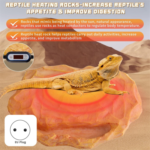 Heizstein für Reptilien mit Futtertrog, EU-Stecker 2