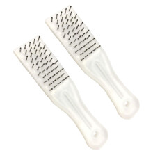 2 pieces fish scale scraper with plastic handle and steel teeth