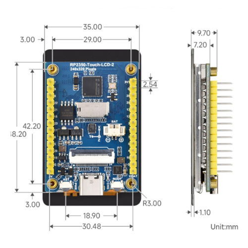 RP2350 2-Inch Capacitive Touch Display Development Board