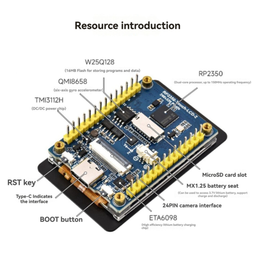 RP2350 2-Inch Capacitive Touch Display Development Board 2