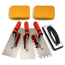 6pcs Tile Tools,Stainless Steel Square Notched Trowel Set,Grout Float