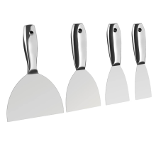 Set di 4 raschietti monoblocco in acciaio inossidabile lucidato di alta qualità.