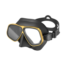 Masque de plongée anti-buée avec protection nasale, noir et doré