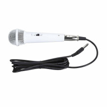 Wired Microphone, Dynamic Vocal Microphone For Singing, 140 dB SPL, High Sensitivity, Ergonomic, White