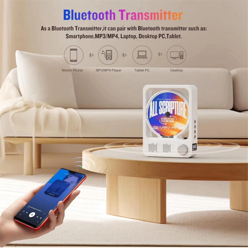 Desktop Bluetooth 5.3 CD Player with speakers 2