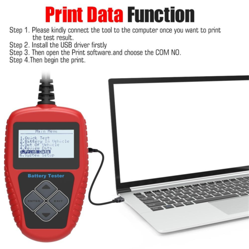 BA101 12V bilbatteritestare och analysator 1