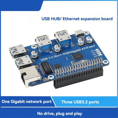 Placa de expansión USB Waveshare para Raspberry Pi 4 1