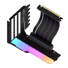 Staffa di montaggio verticale con cavo riser e kit per scheda video, colore nero