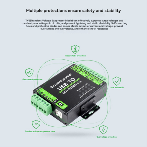 Industrial Isolation 4CH USB to RS485/422 Converter 1