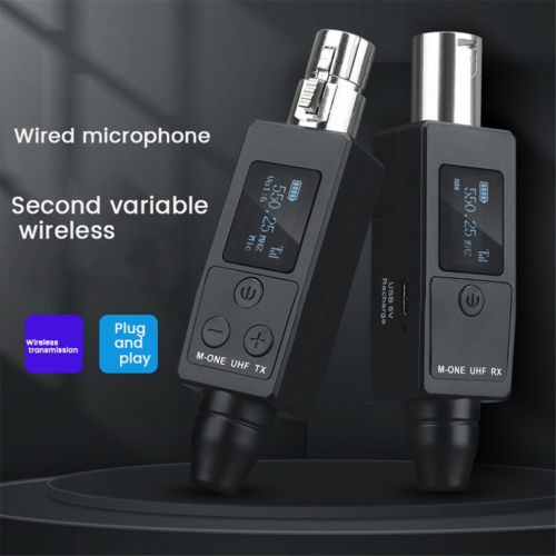 UHF Wireless Converter Transmitter Receiver for Dynamic Microphone 2