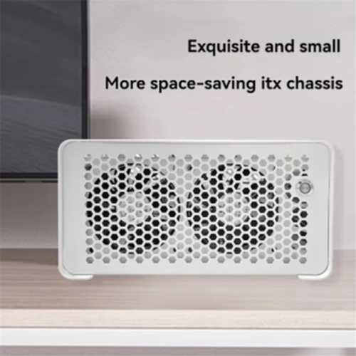 Computer Case Desktop ITX Small Case HTPC Horizontal Case White 2