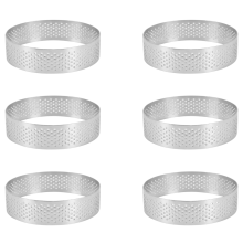 Paquete de 10 moldes para tarta de acero inoxidable, para calentar mousse, 8 cm
