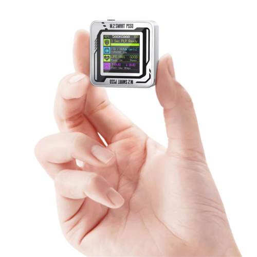 2230 M.2 NVMe SSD-Gehäuse mit LCD-Display, USB, Silber 2