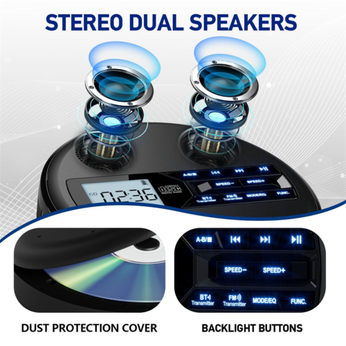 Multifunctional Discman CD Player with Bluetooth Black 2