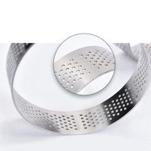 5 moldes circulares para tartas con agujeros de acero inoxidable de 9 cm