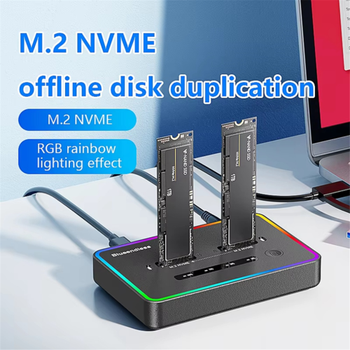 Dual-Bay M.2 NVME SSD Docking Station EU Plug 1