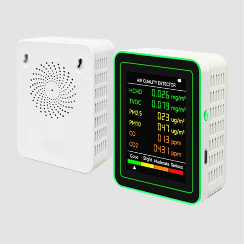 Luchtkwaliteitsdetector 6-in-1, HCHO- en TVOC-detector, wit 1