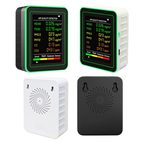 Luchtkwaliteitsdetector 6-in-1, HCHO- en TVOC-detector, wit 2
