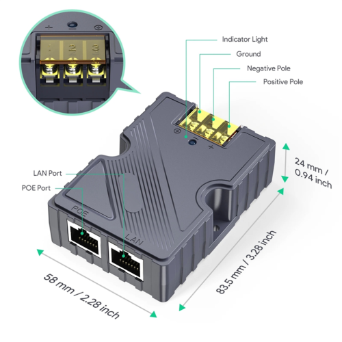 for PoE Injector 150W Dish Cable Adapter 2
