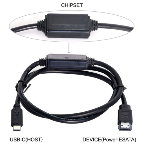 Cable ESATA a USB C Cable USB tipo C macho a ESATA Cable HDD ESATAp 2