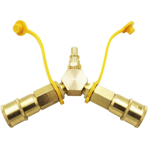 1/4inch RV Propane Quick Connect Y Splitter Adapter 2