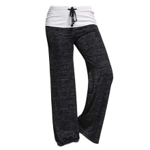 Pantaloni da yoga da donna, gamba larga, modello palazzo, con coulisse, comodi pantaloni da allenamento