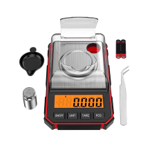 Digitaalinen milligrammavaaka 50G/0.001G, laboratorion digitaalinen taskuvaaka, punainen