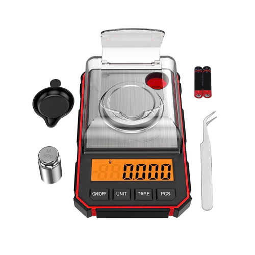 Digital Milligram Scale 50G/0.001G, Lab Digital Pocket Scale, Red