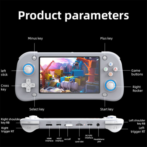XF43 Retro Handheld Game Console 4.3in IPS Screen Black 2