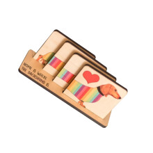 Unique Sausage Dog Shape Coaster Wooden Cup Mat for Desktop