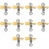 Angelköder-Set, 10-teilig, Propeller-Spinnerbait, Edelstahl, Gold, S, zum Spinnfischen 3