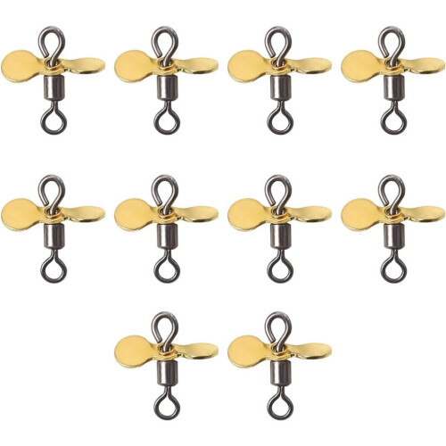 Angelköder-Set, 10-teilig, Propeller-Spinnerbait, Edelstahl, Gold, S, zum Spinnfischen 2