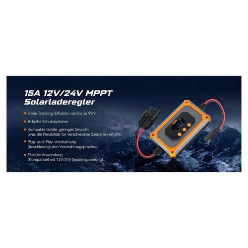 ECG MPPT 15A Solar Charge Controller 180W-360W PV Charge 1