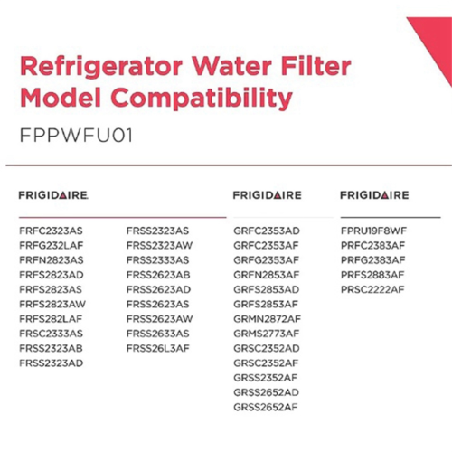 FPPWFU01 Refrigerator Filter Elements, Suitable for 2