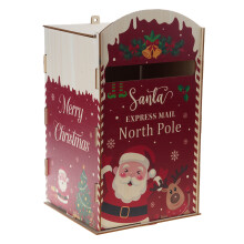 Festives Santa Wooden Mailbox Holiday Decoration For Christmas