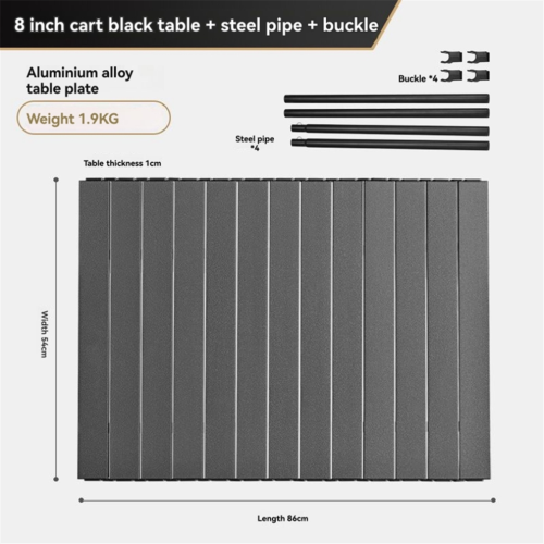 Plateau de table pliable portable noir 8 pouces 1