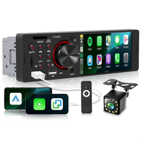 Autoradio singolo DIN con schermo touch screen da 4 pollici e lettore MP5. 2