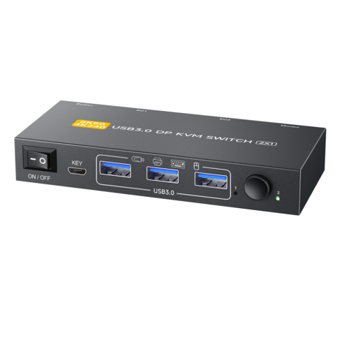 New DP KVM Switch 1 Monitors 2 Computers Displayport 8K@60Hz EU Plug