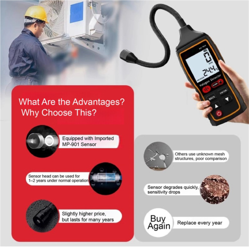 SW-743A Refrigerant Leak Detector High Sensitivity LCD Display 2