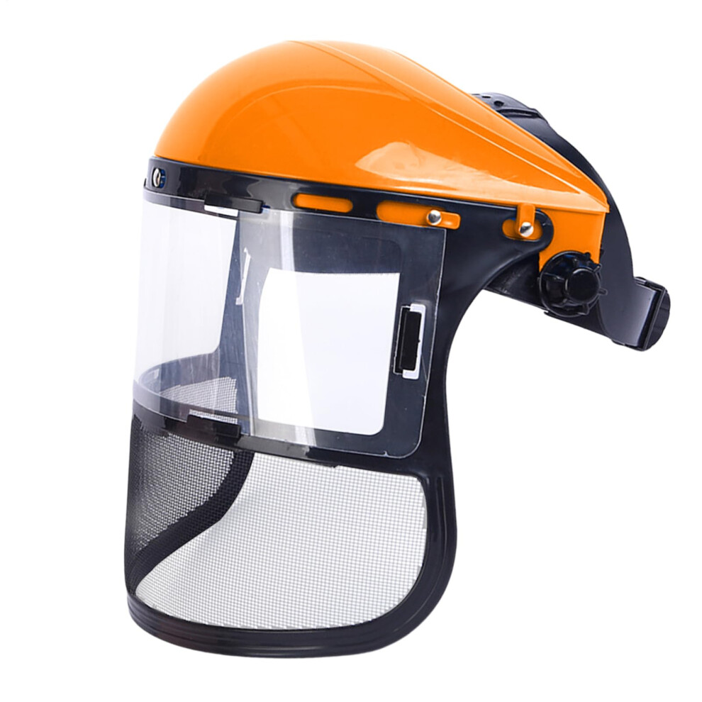 Safety Face Shield, Protective Face Shield Face Guard Fogresistant Transparent Lightweight Protective Hat For Landscaping Mowing, Orange 9426802129038