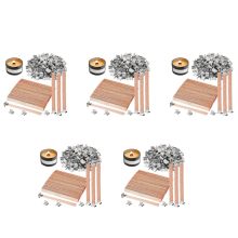 Lot de 100 mèches en bois pour la fabrication de bougies, avec pince à base métallique