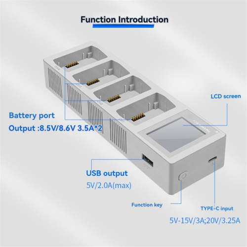 Για μπαταρία Mini 4/3 Pro, φορτιστής μπαταρίας 3950mAh Mini 3 4 κατευθύνσεων 2