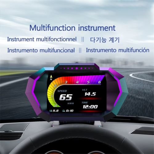 HUD P24 OBD2+GPS Head-up-display omborddator multifunktionell 2