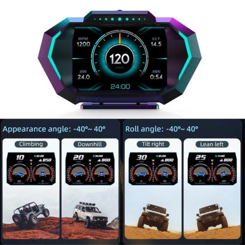 HUD P24 OBD2+GPS Head-up-display omborddator multifunktionell 1