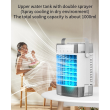 Ventilateur climatiseur miniature 4 en 1 de 1000 ml avec 7 lumières de couleur pour chambre