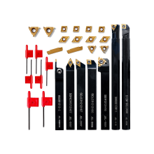 Jeu d'outils de filetage pour tour 21 pièces - 7 barres d'alésage avec 14 plaquettes B